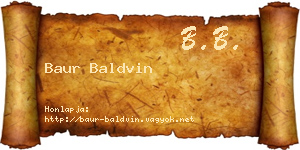 Baur Baldvin névjegykártya